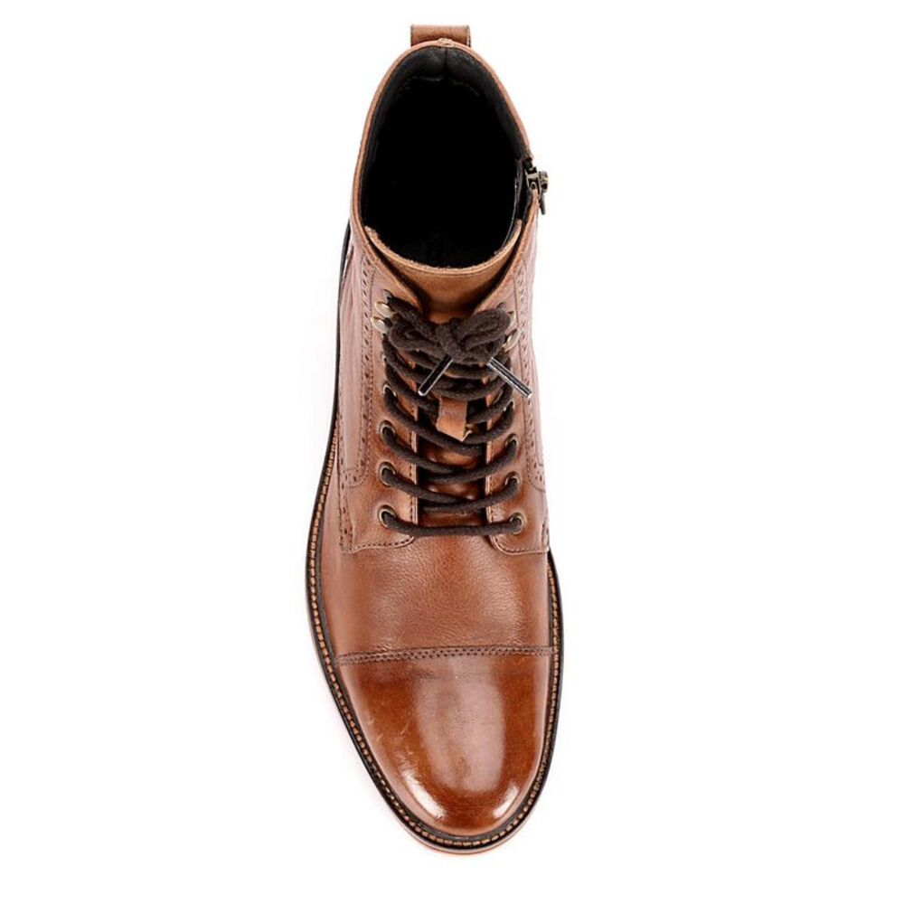Franco Fortini Mens 'Drexel' Cap Toe Brogue Lace Up Boots - Picture 6 of 7